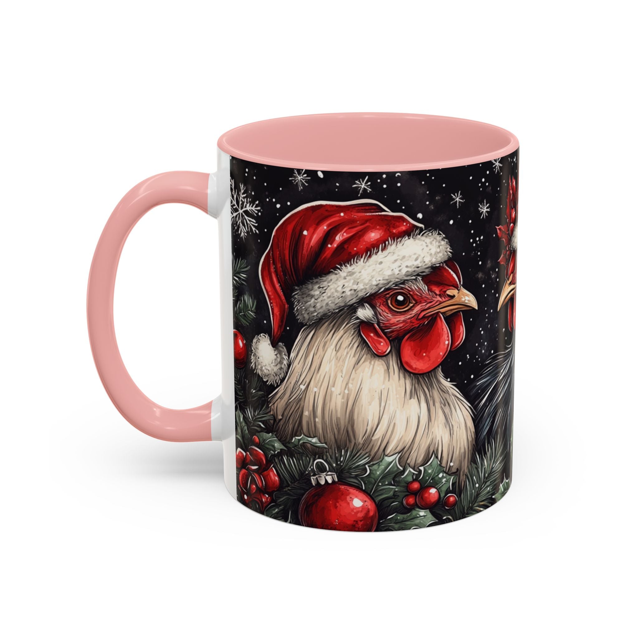 Christmas Chickens Mug | Funny Holiday Coffee Cup | Festive Farmhouse Decor | Unique Xmas Gift | 11oz & 15oz