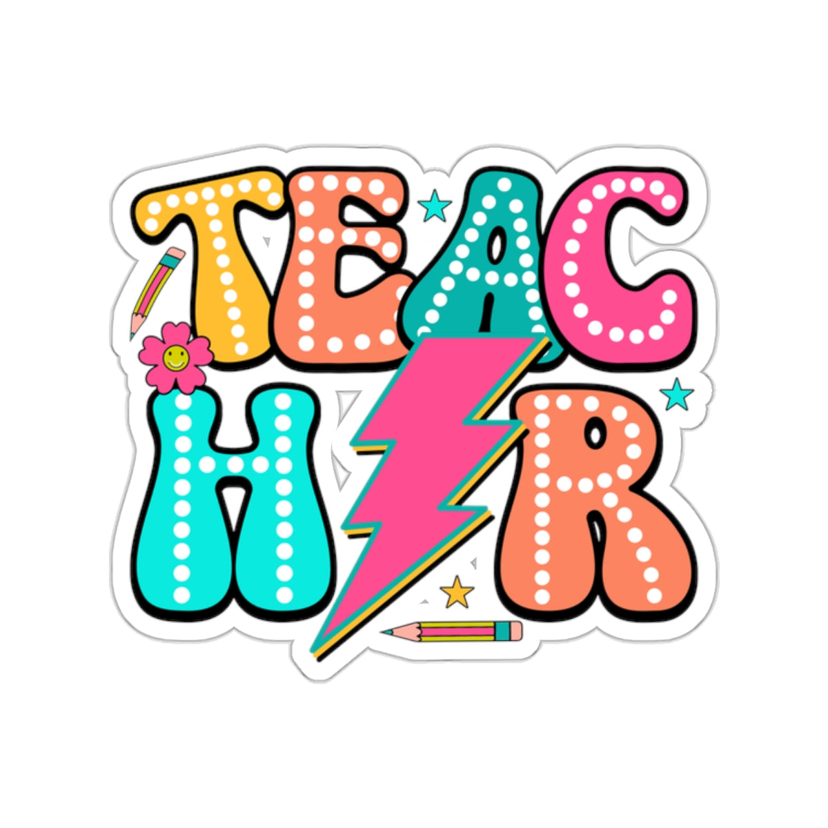 Retro Teacher Sticker for Teachers back To School Gift