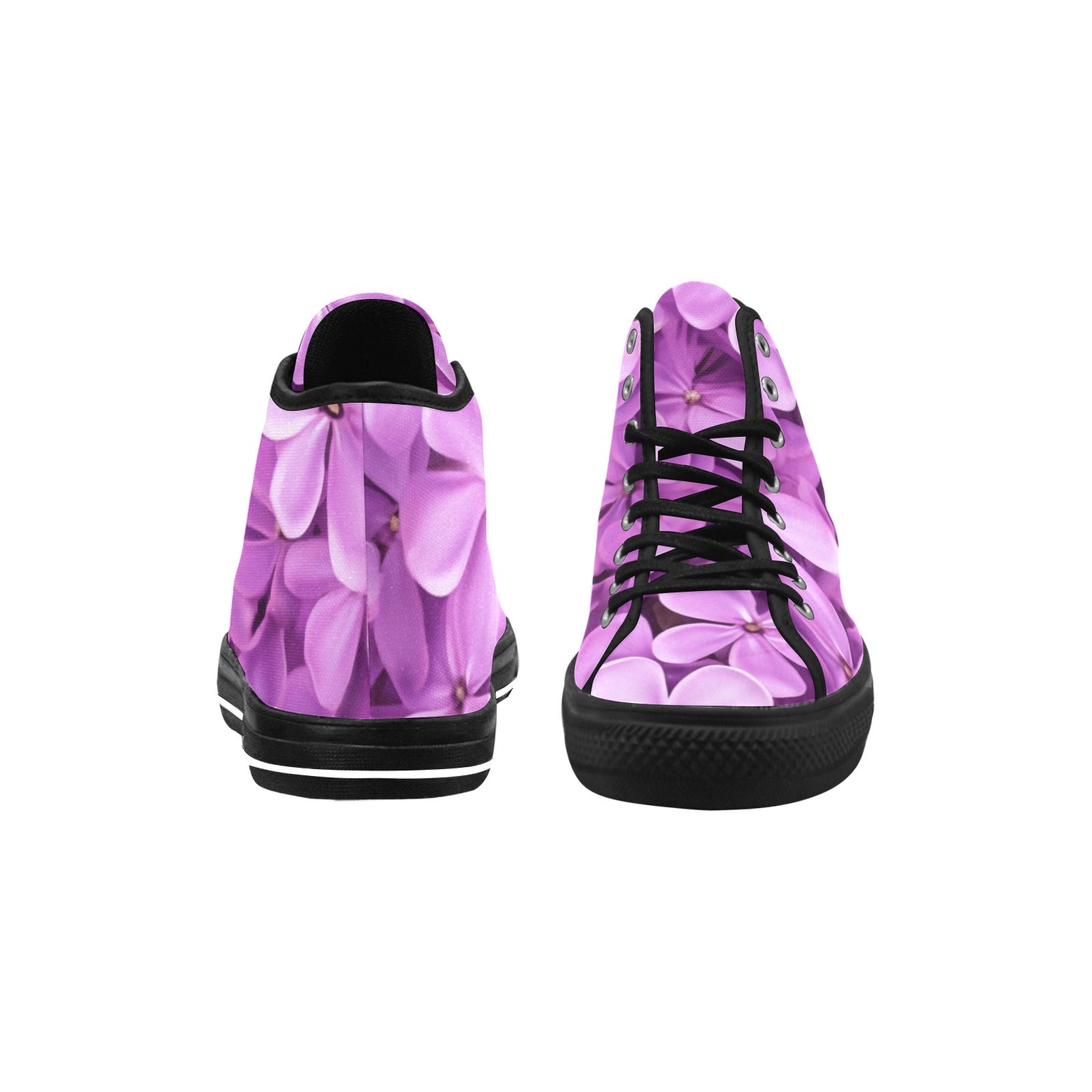 Spring Lilac Floral High-Top Canvas Shoes - Cranberry Lake Design Co.  #