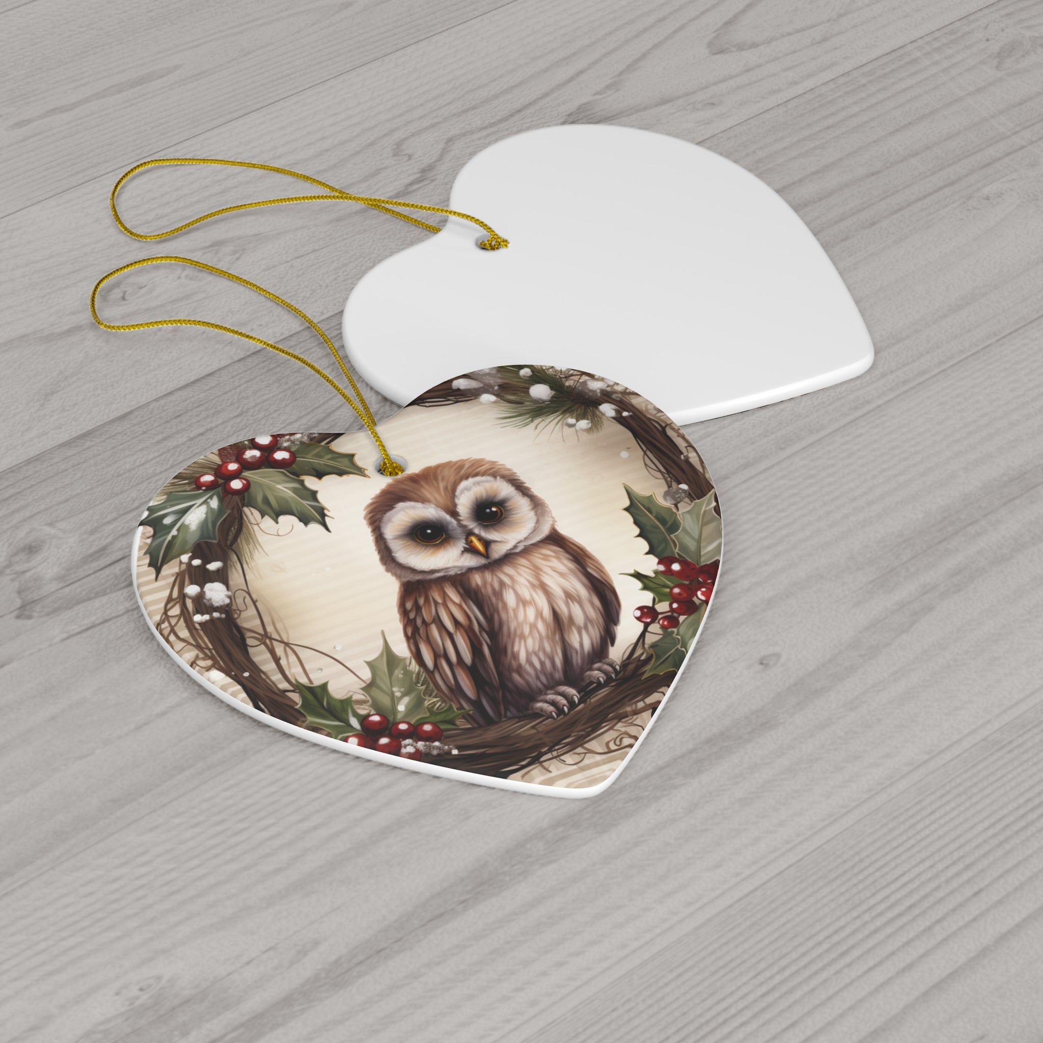 2023 Christmas Owl Ceramic Ornament