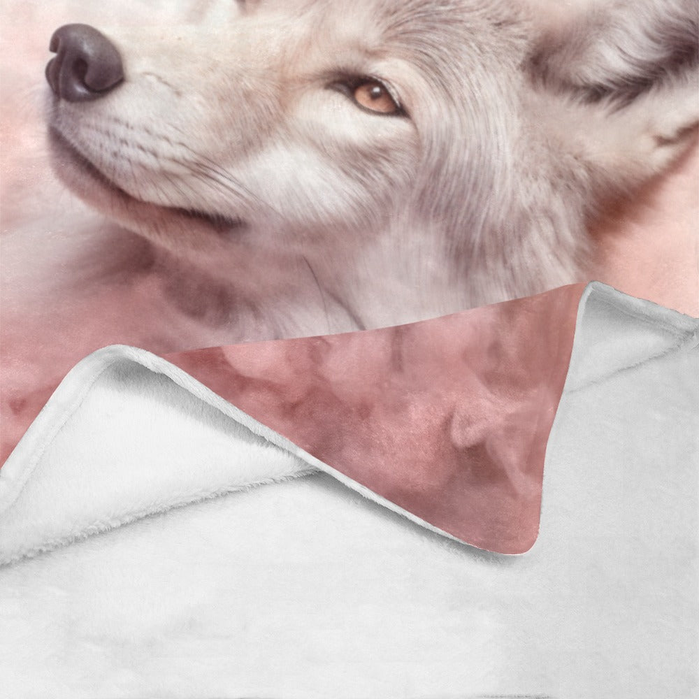 Pink Smoke Wolf Ultra-Soft Micro Fleece Blanket