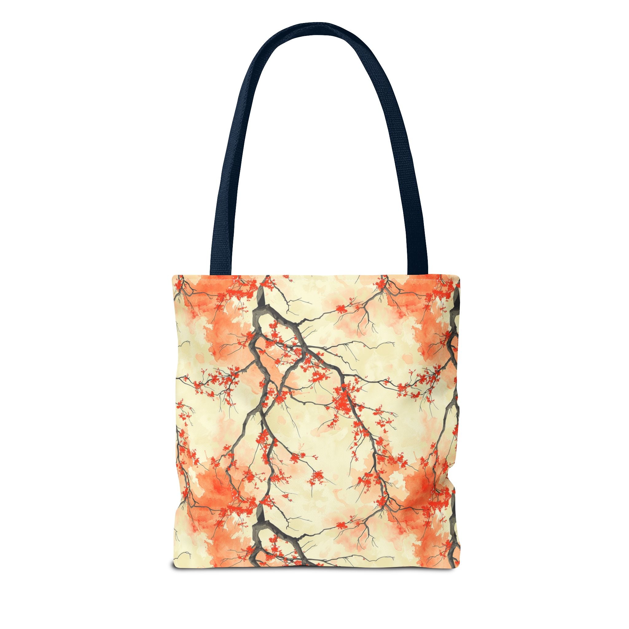 Custom-Printed Tote Bag with Vibrant Autumn Branches Design Available in 3 Sizes