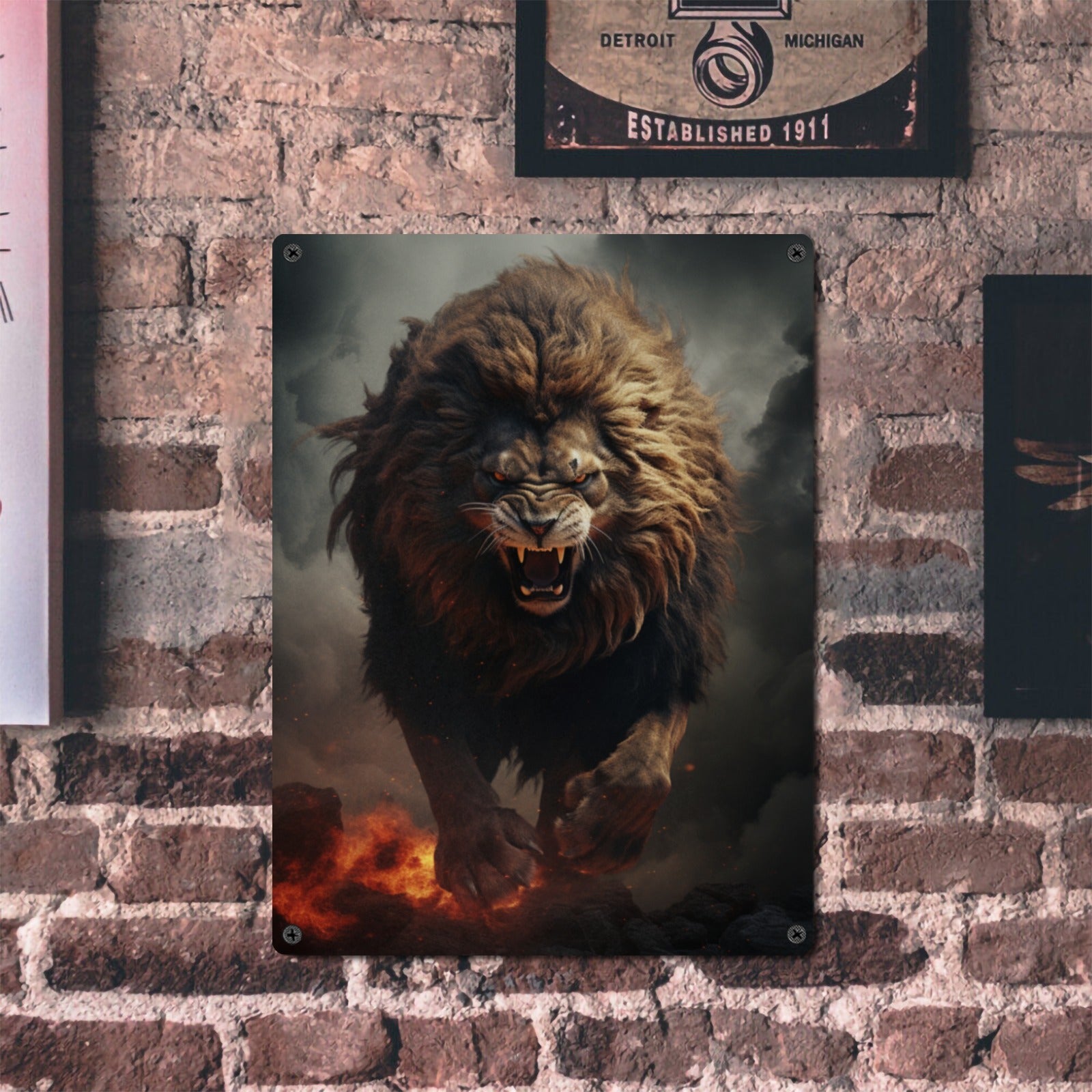 Roaring Lion Metal Wall Art - Cranberry Lake Design Co.  #