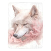 Whimsical Wolf Blanket with Pink Smoke - Cozy Comfort for Nature Enthusiasts