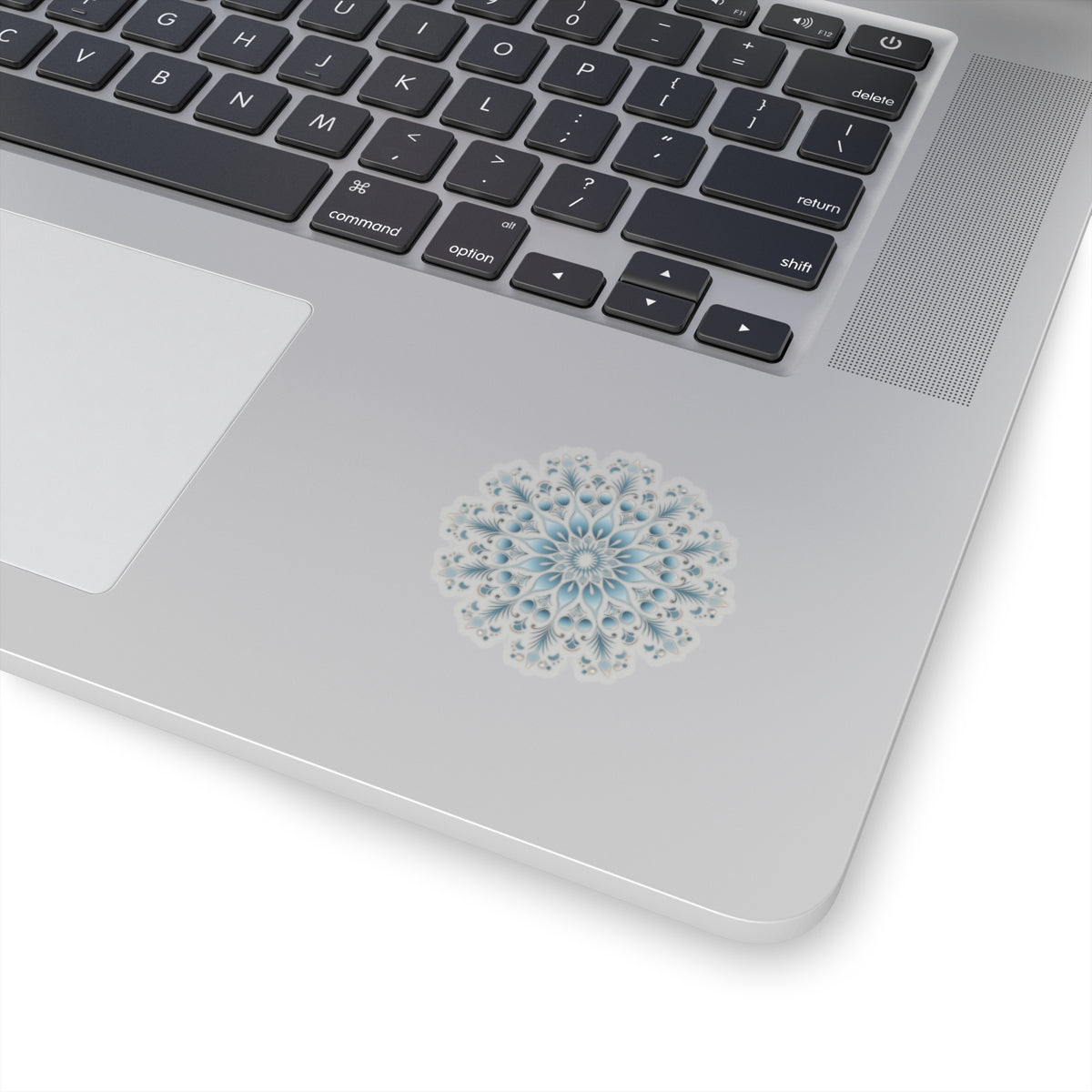 Light Blue Ornate Snowflake Holiday Christmas Vinyl Sticker