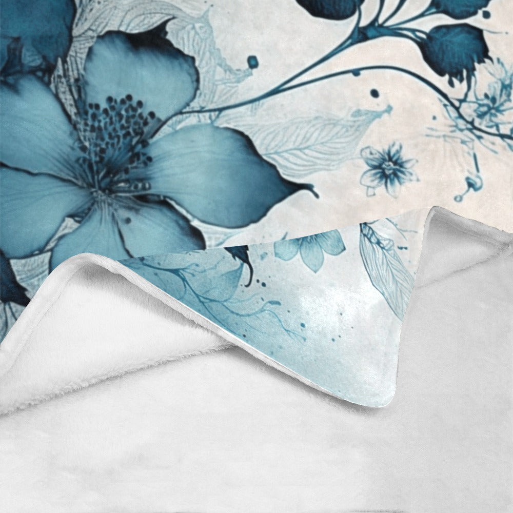 Serene Blue Flower Throw Blanket for Ultimate Comfort