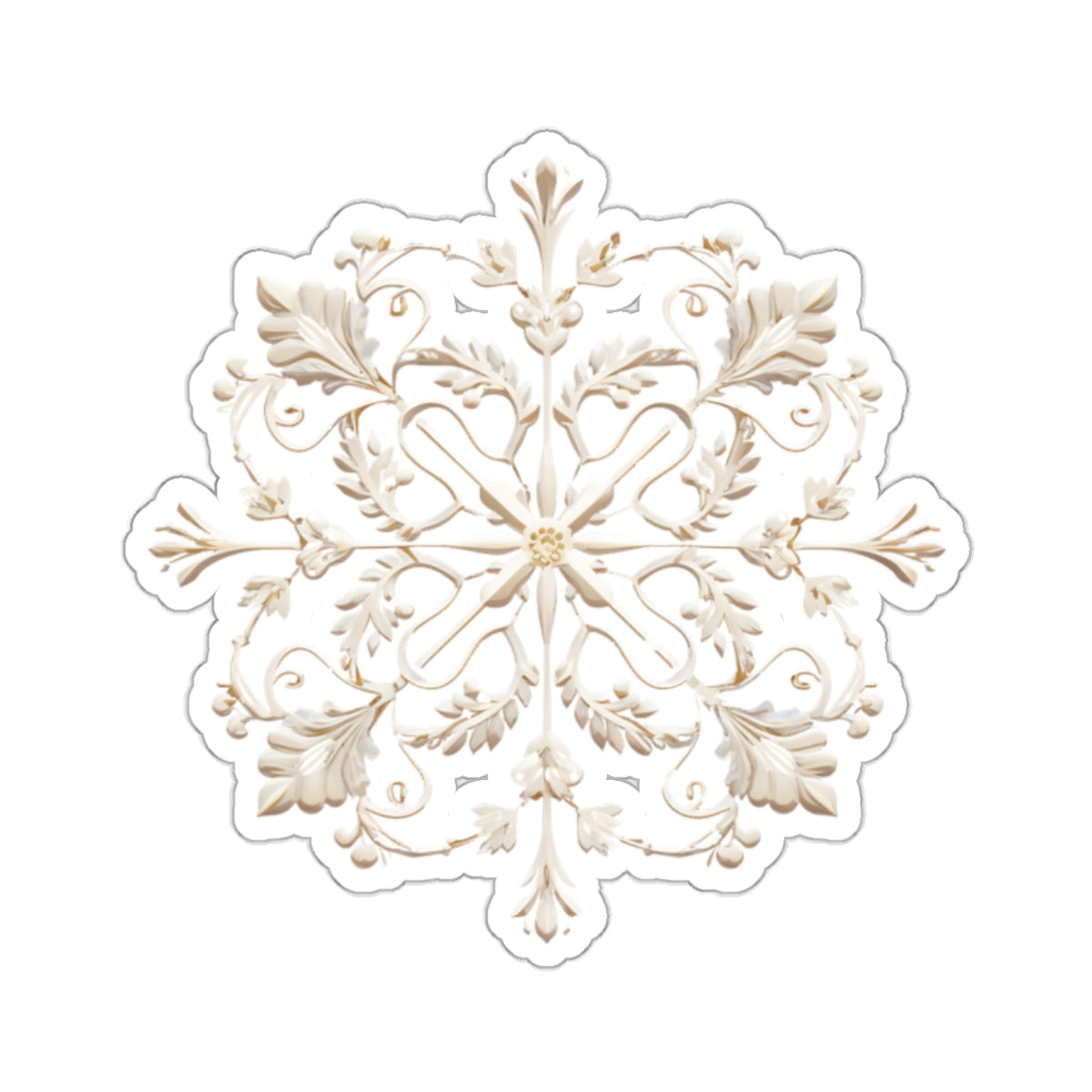 Ornate Snowflake Holiday Christmas Vinyl Sticker