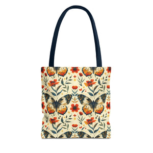 Floral Mental Butterfly Tote Bag