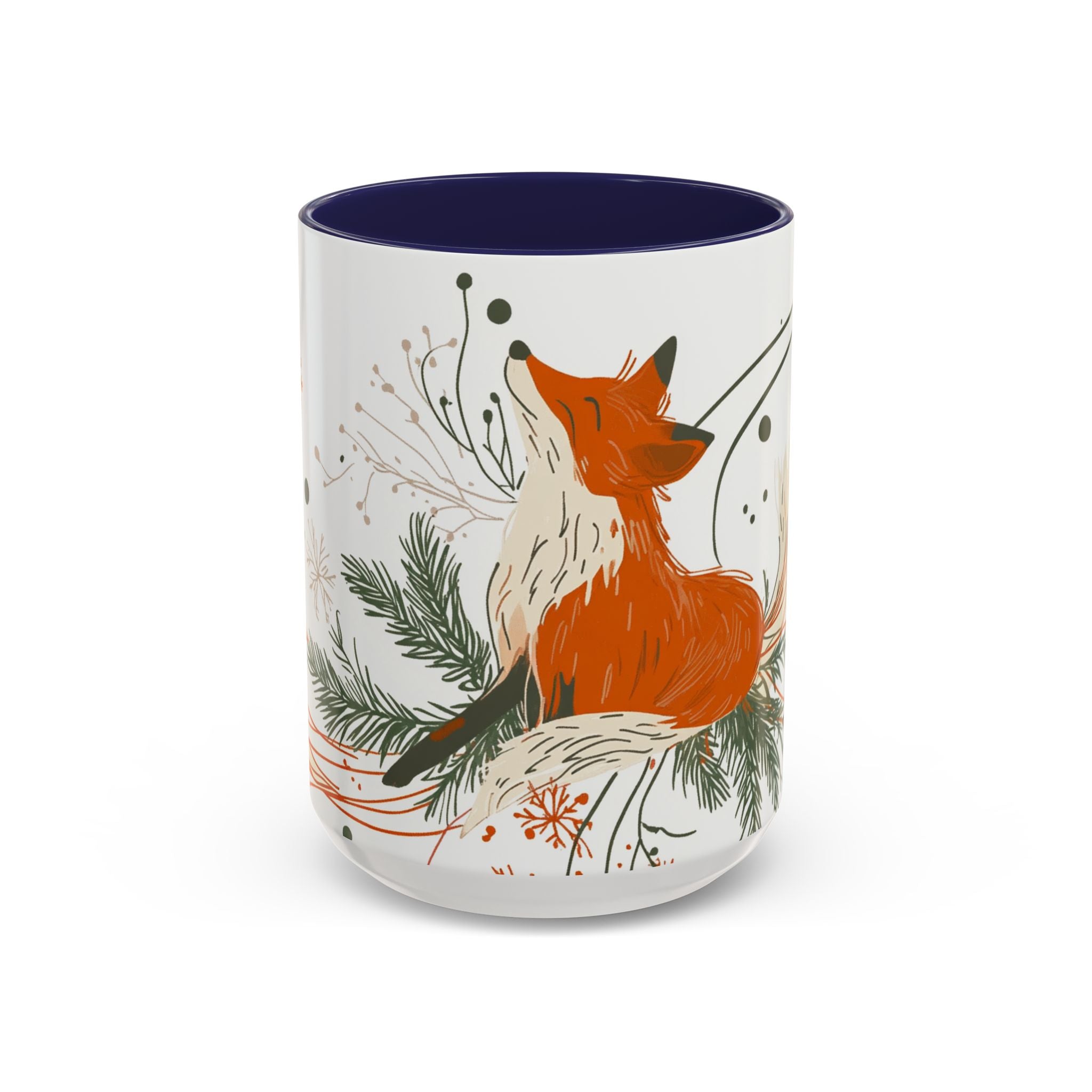 Boho Fox Christmas Mug | Cozy Farmhouse Decor | Holiday Coffee Cup | Gift for Her | Rustic Christmas | 11oz & 15oz