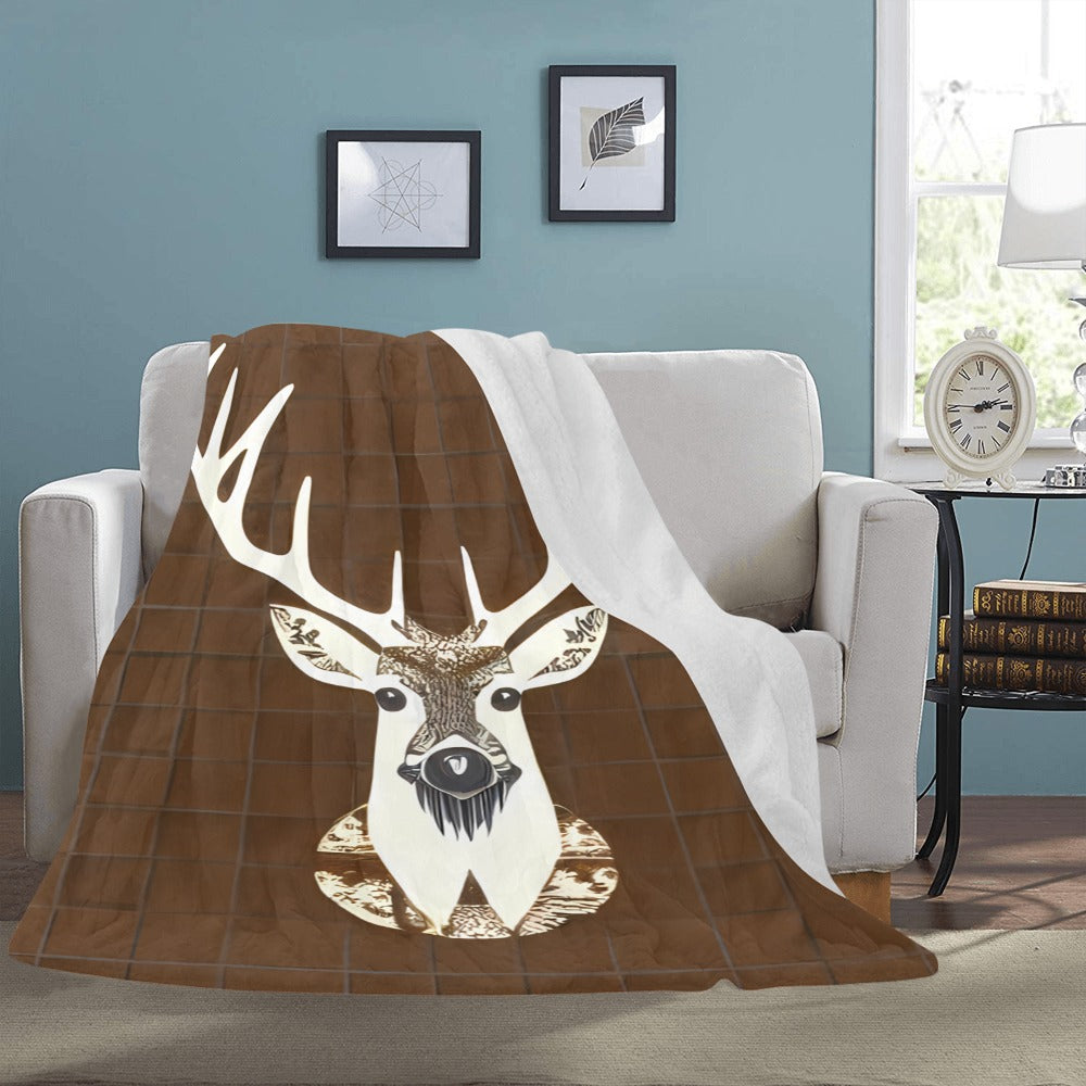 Cranberry Lake Designs Rustic Lodge Deer Throw Blanket 60" x 80"