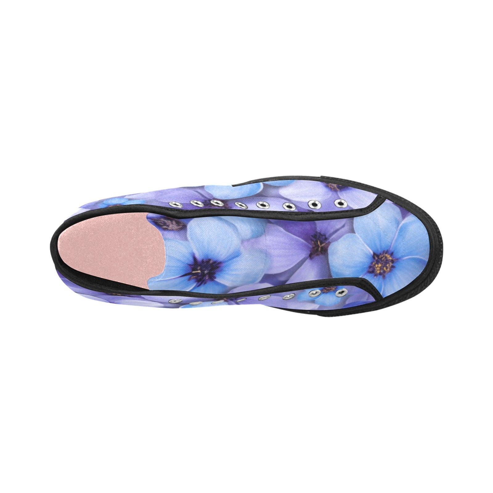 Sky Blue Floral High-Top Canvas Shoes - Cranberry Lake Design Co.  #