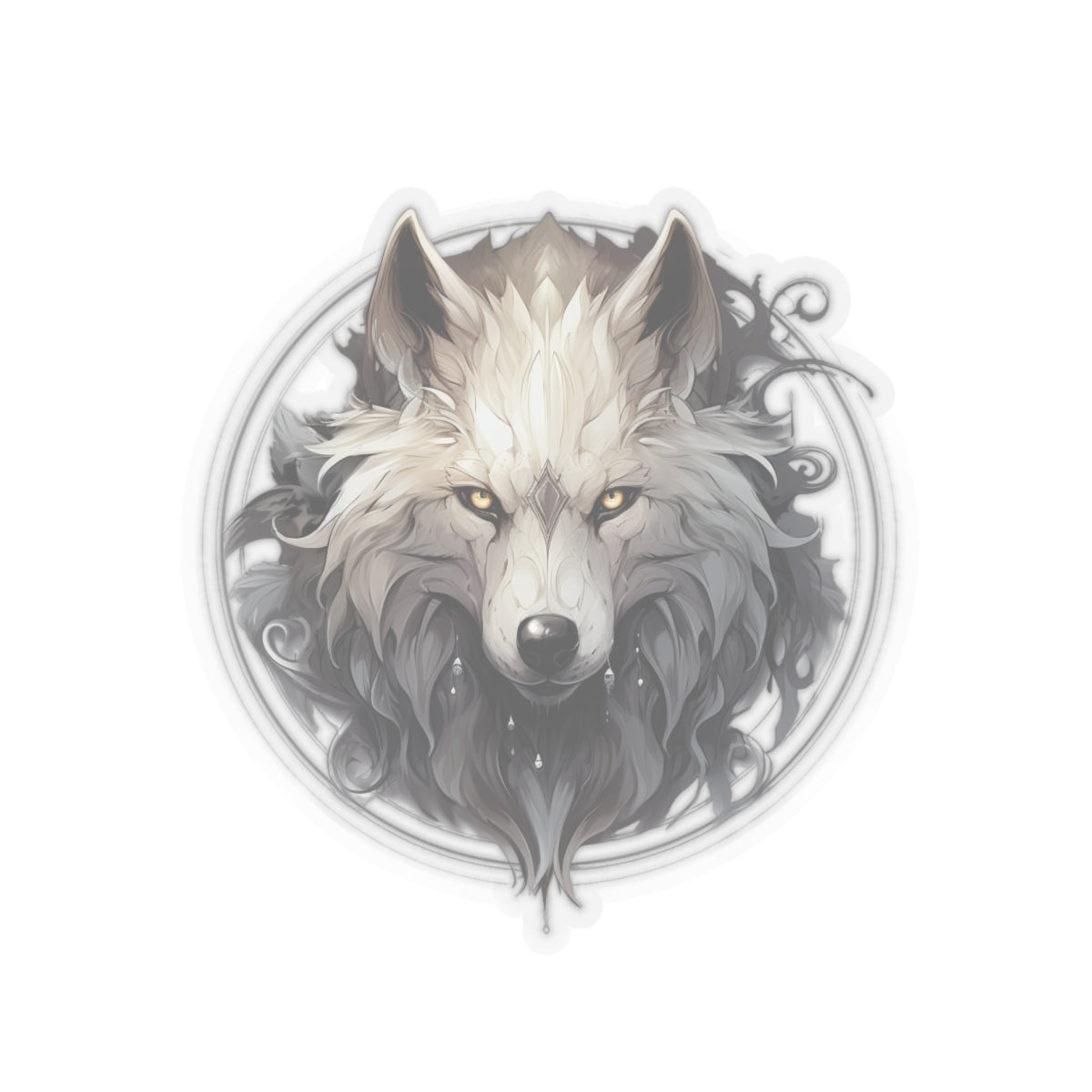 White Wolf Vinyl Sticker