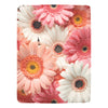 Twin Size Fleece Blanket with Beautiful Pink & White Gerbera Daisies