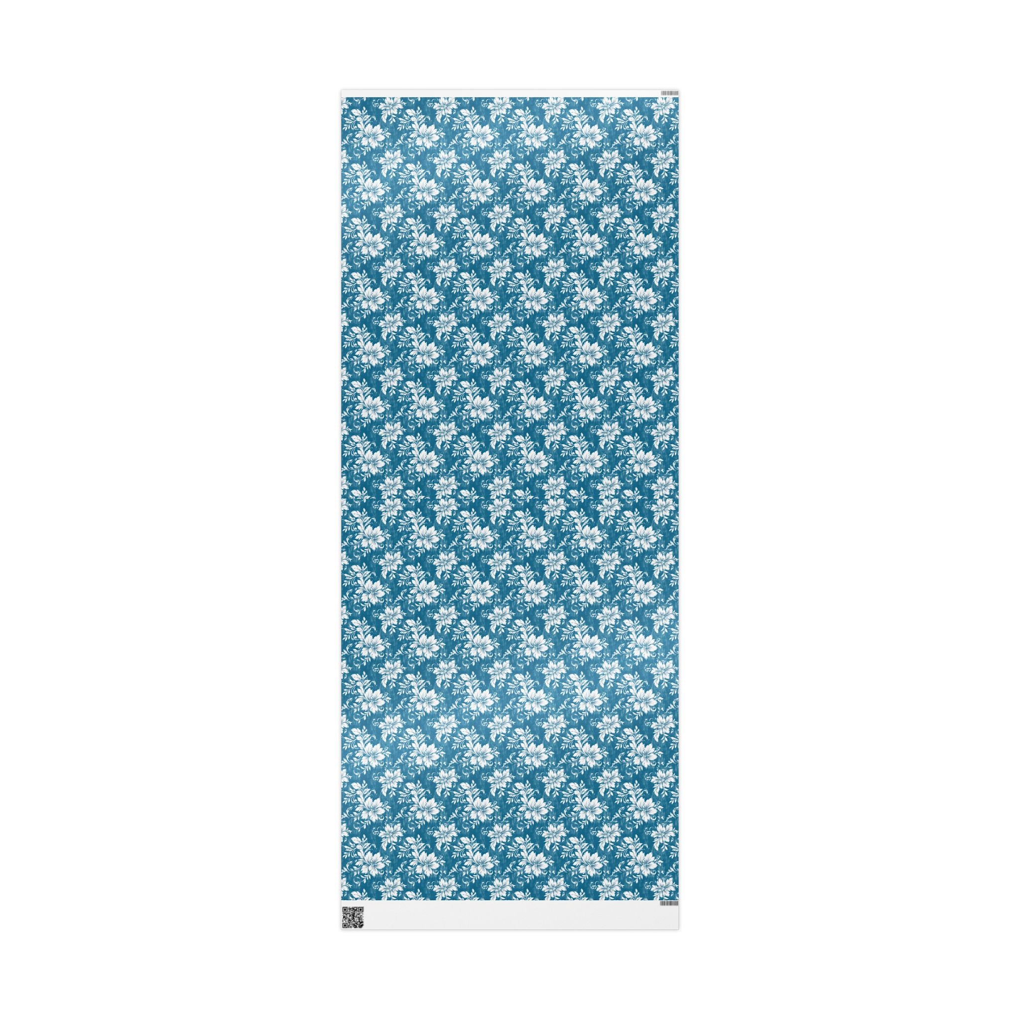 Rustic Blue and White Flower Wrapping paper