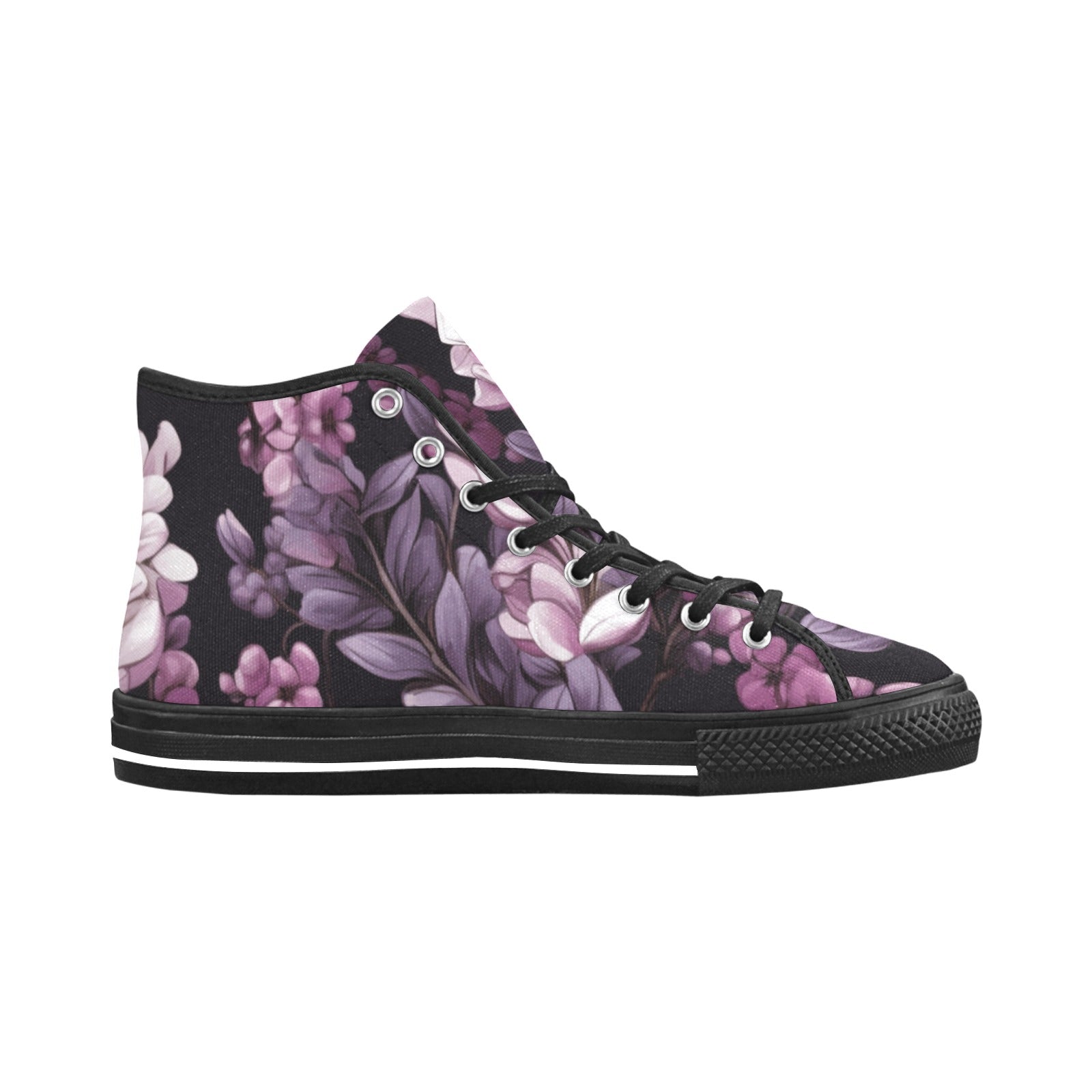 Purple Floral Dream High-Top Sneakers - Cranberry Lake Design Co.  #