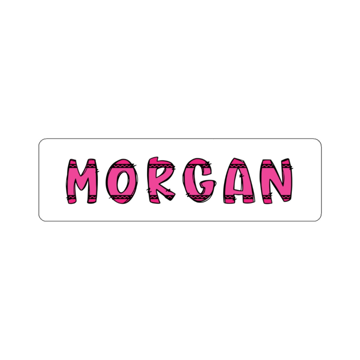 Pink Custom Crayon Personalized Name Sticker for Boys & Girls Back To School Gift