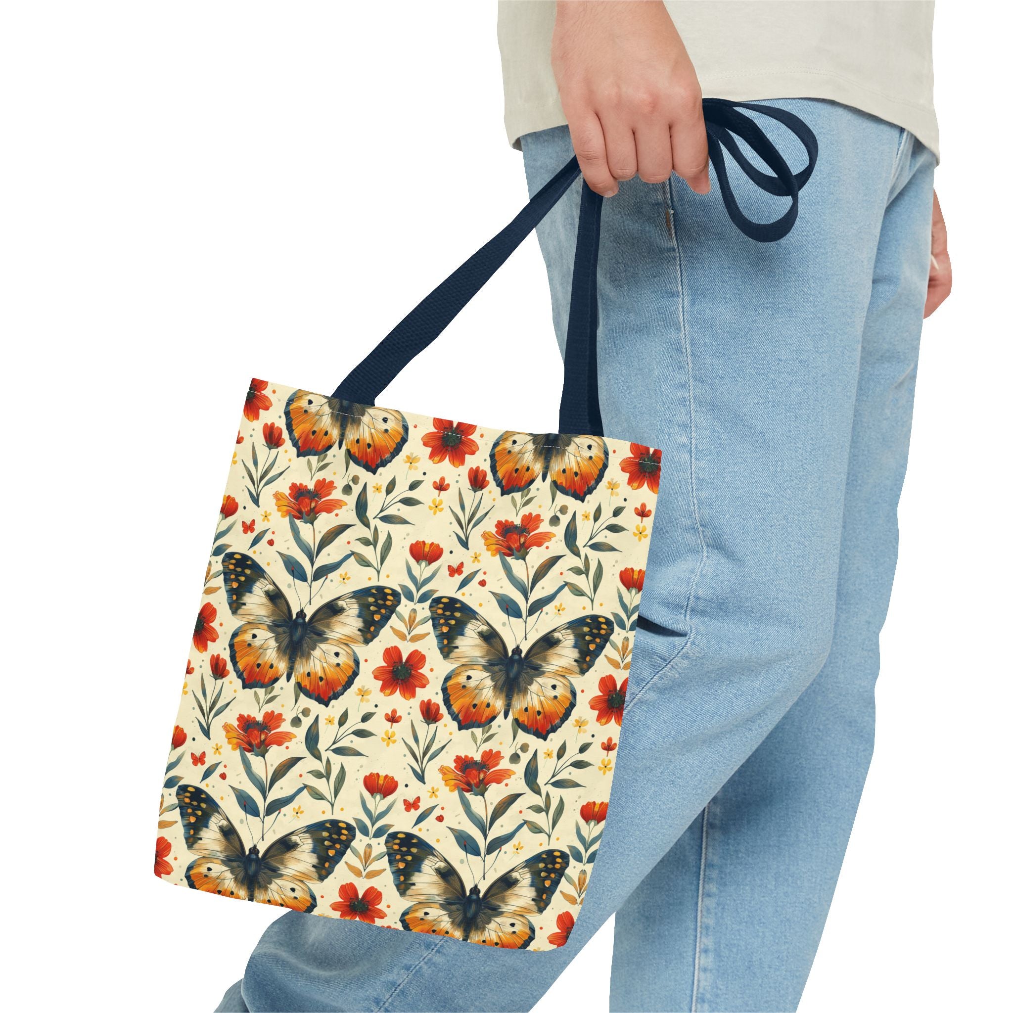 Floral Mental Butterfly Tote Bag