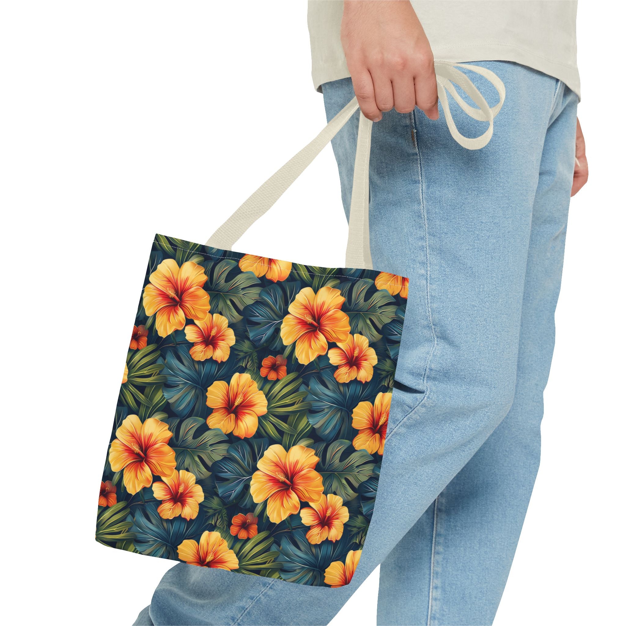 Orange Flower Summer Tote Bag