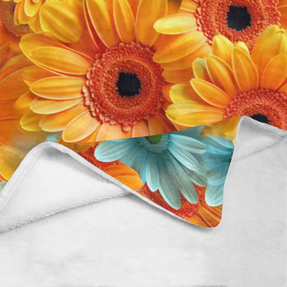 Cheerful Gerbera Daisy Fleece Blanket - Twin Size, Brightens Up Any Room