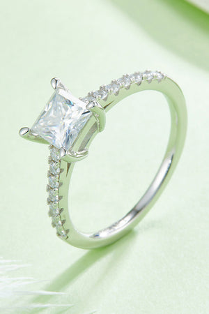 1.21 Carat Moissanite 925 Sterling Silver Side Stone Ring