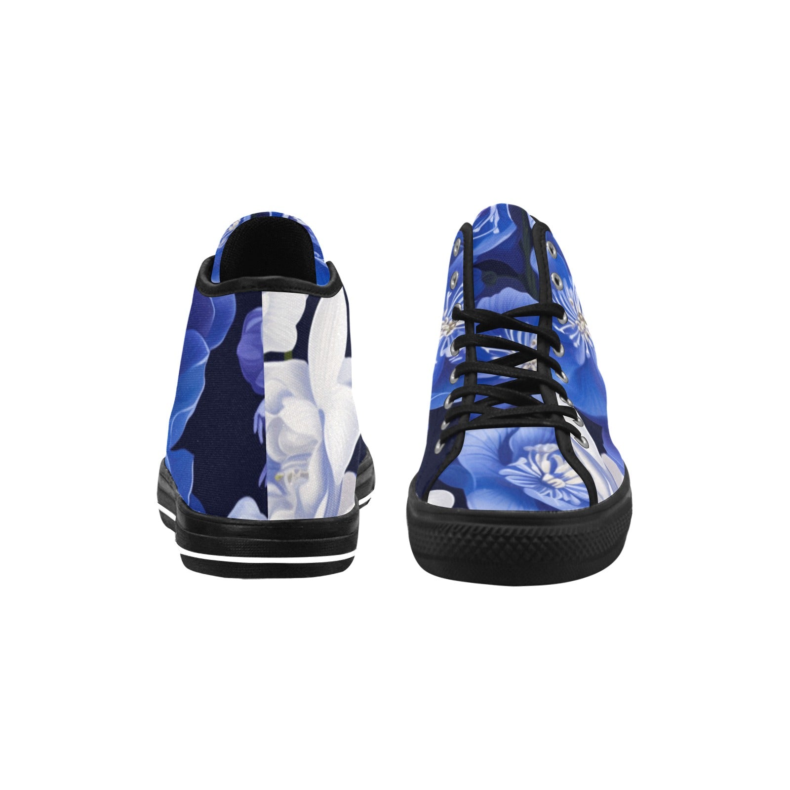 Midnight Bloom High-Top Canvas Shoes: Where Art Meets Attitude - Cranberry Lake Design Co.  #