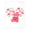 Valentine's Day Plush Blanket - Cuddly Bear with Hearts - Soft & Cozy Throw