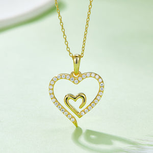 Moissanite 925 Sterling Silver Heart Pendant Necklace