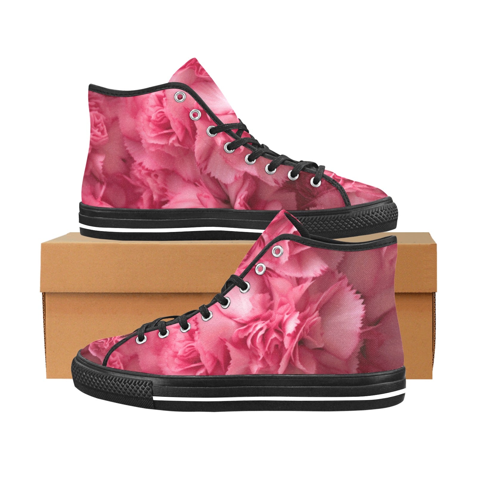 Pink Carnation High-Top Sneakers: Where Style Meets Adventure - Cranberry Lake Design Co.  #