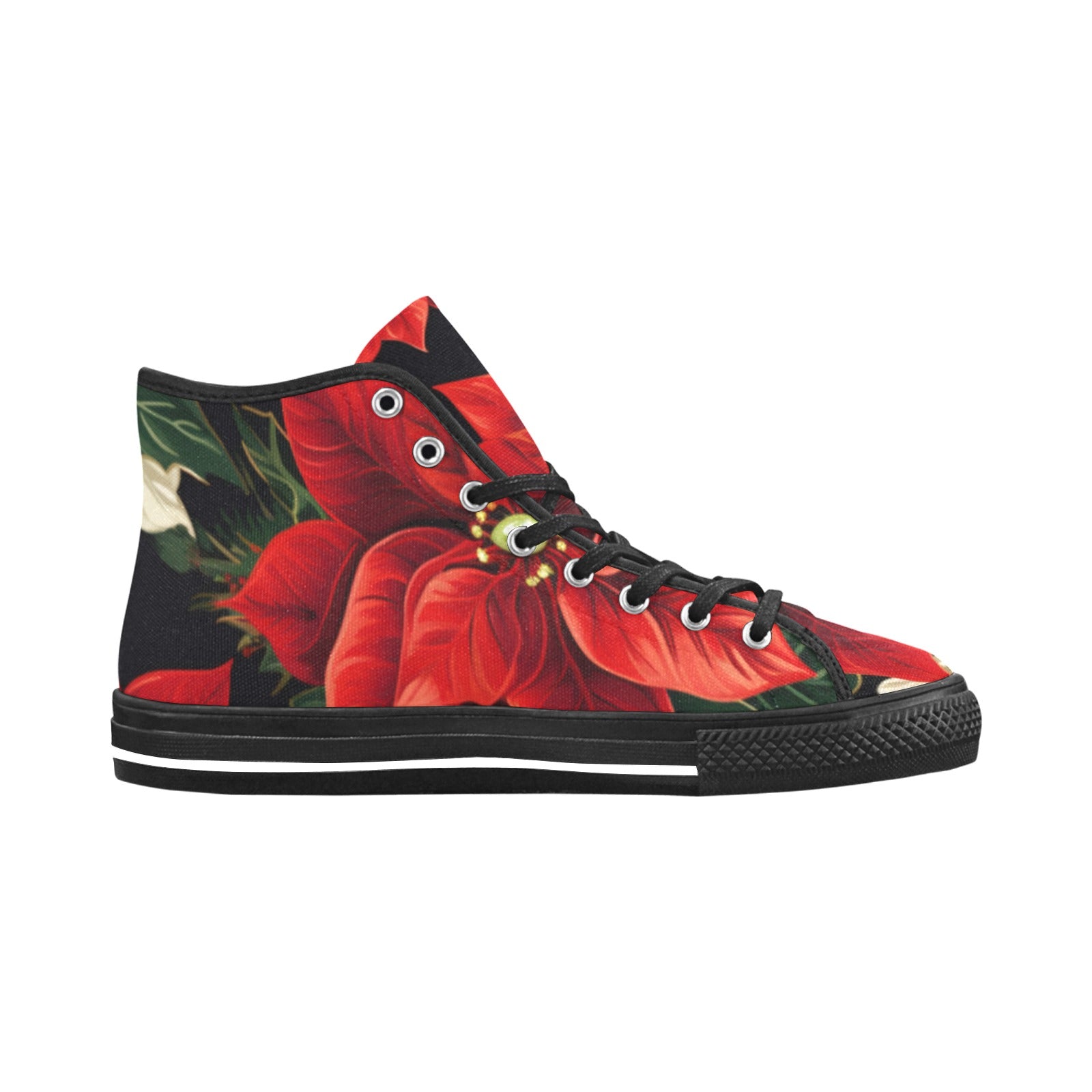 Cranberry Lake Designs Poinsettia Vancouver High Top Canvas Women's Shoes - Cranberry Lake Design Co.  #