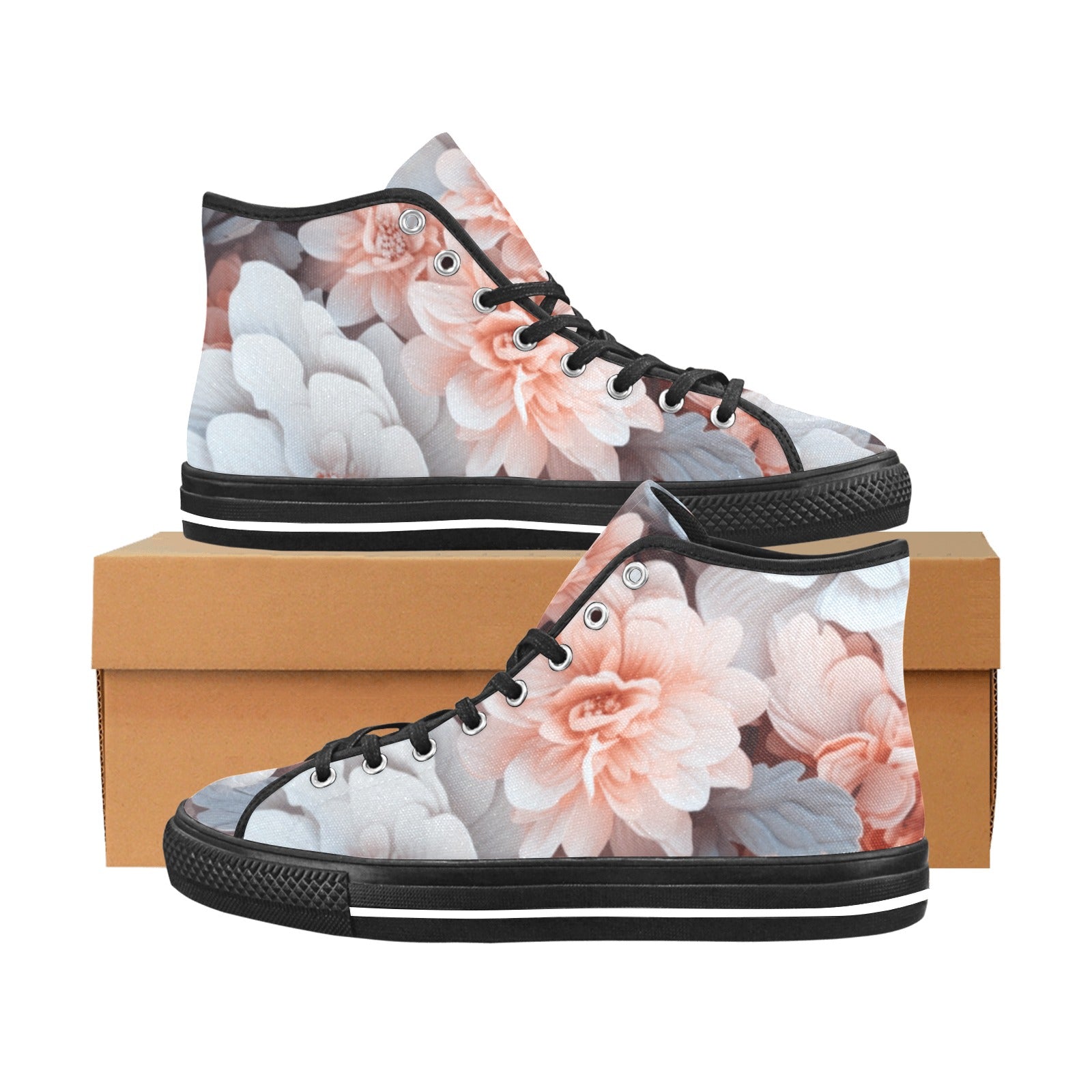 Vintage Peony High-Top Canvas Shoes: A Statement of Style - Cranberry Lake Design Co.  #