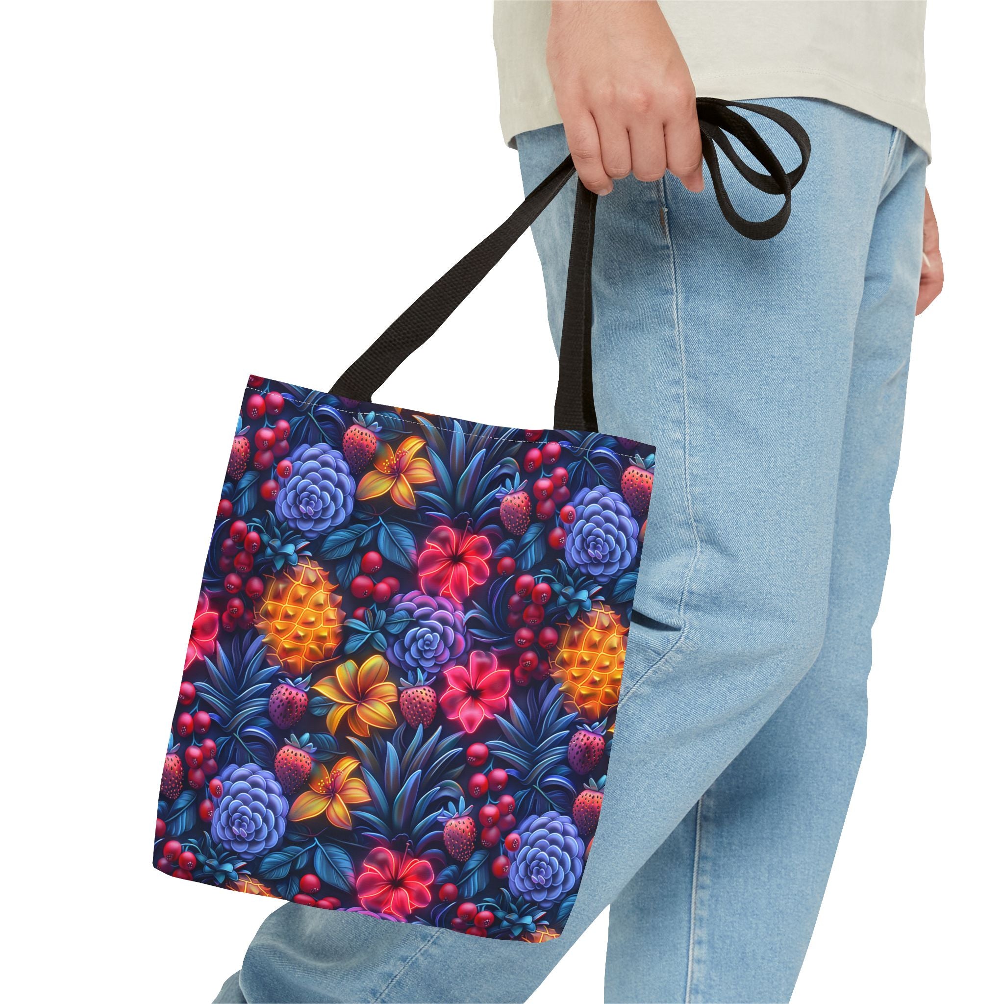 Colorful Fruit Print Back to School Tote Bag