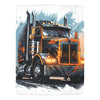 Semi-Truck Fleece Blanket | Ultra-Soft Micro Fleece Blanket | Trucker Gift | 60x80 | Ships from USA