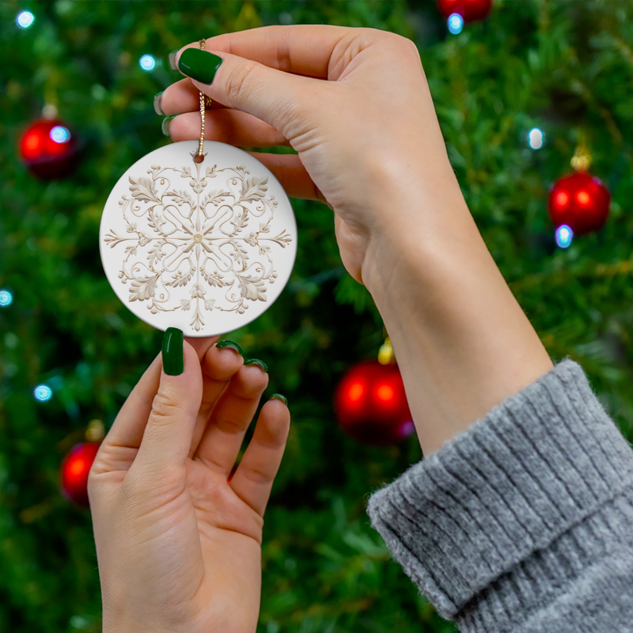 Snowflake Ceramic Ornament