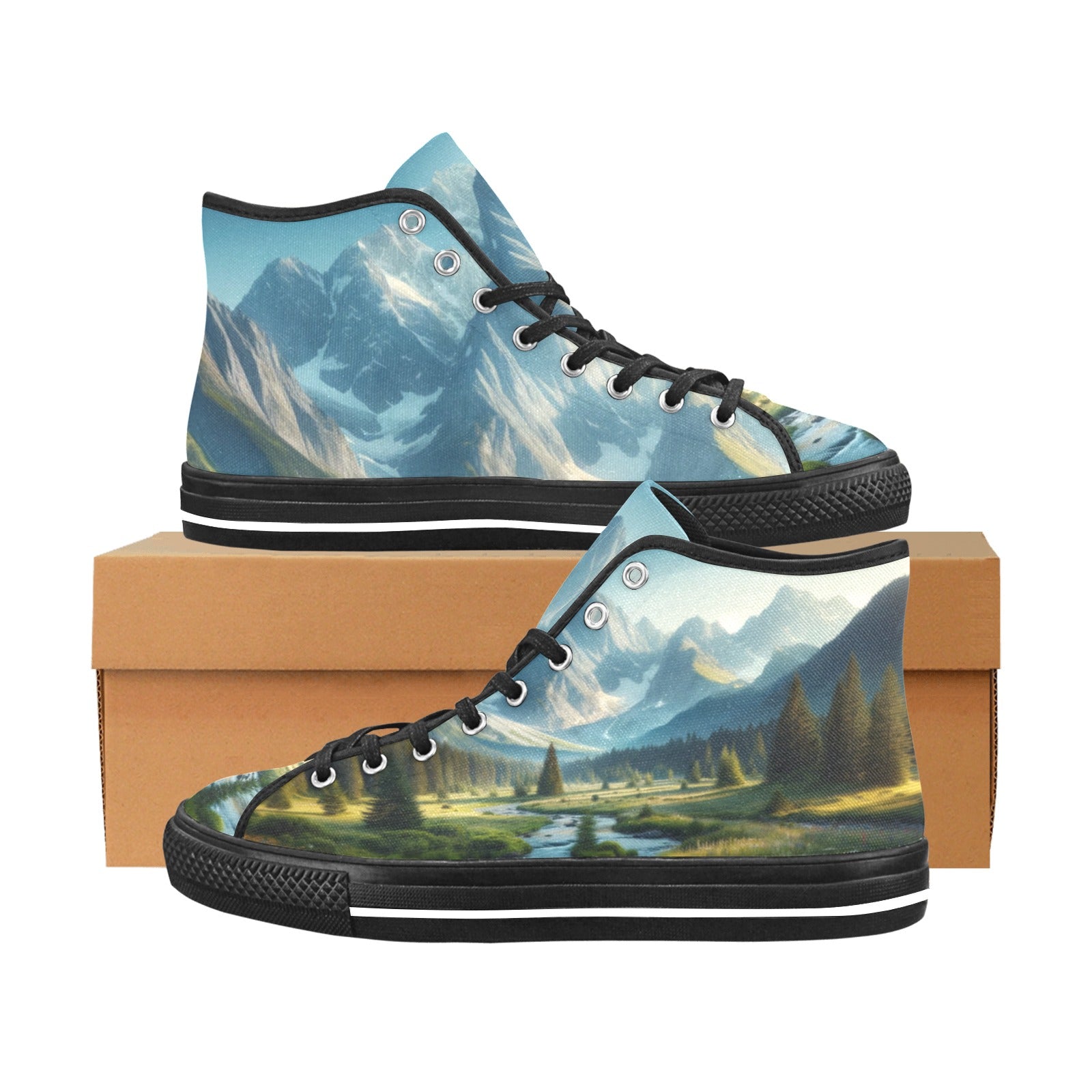 Cranberry Lake Designs Vancouver High Top Canvas Shoes - Nature's Elegance - Cranberry Lake Design Co.  #