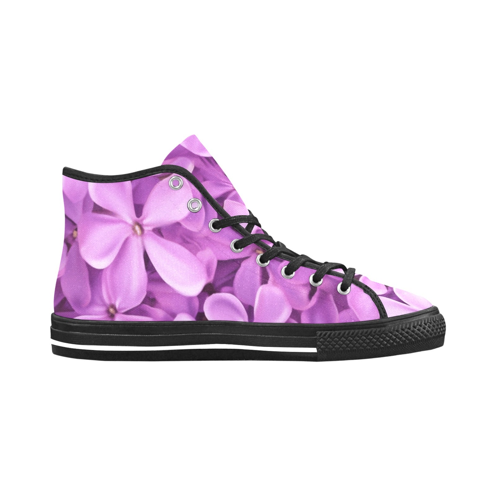 Spring Lilac Floral High-Top Canvas Shoes - Cranberry Lake Design Co.  #