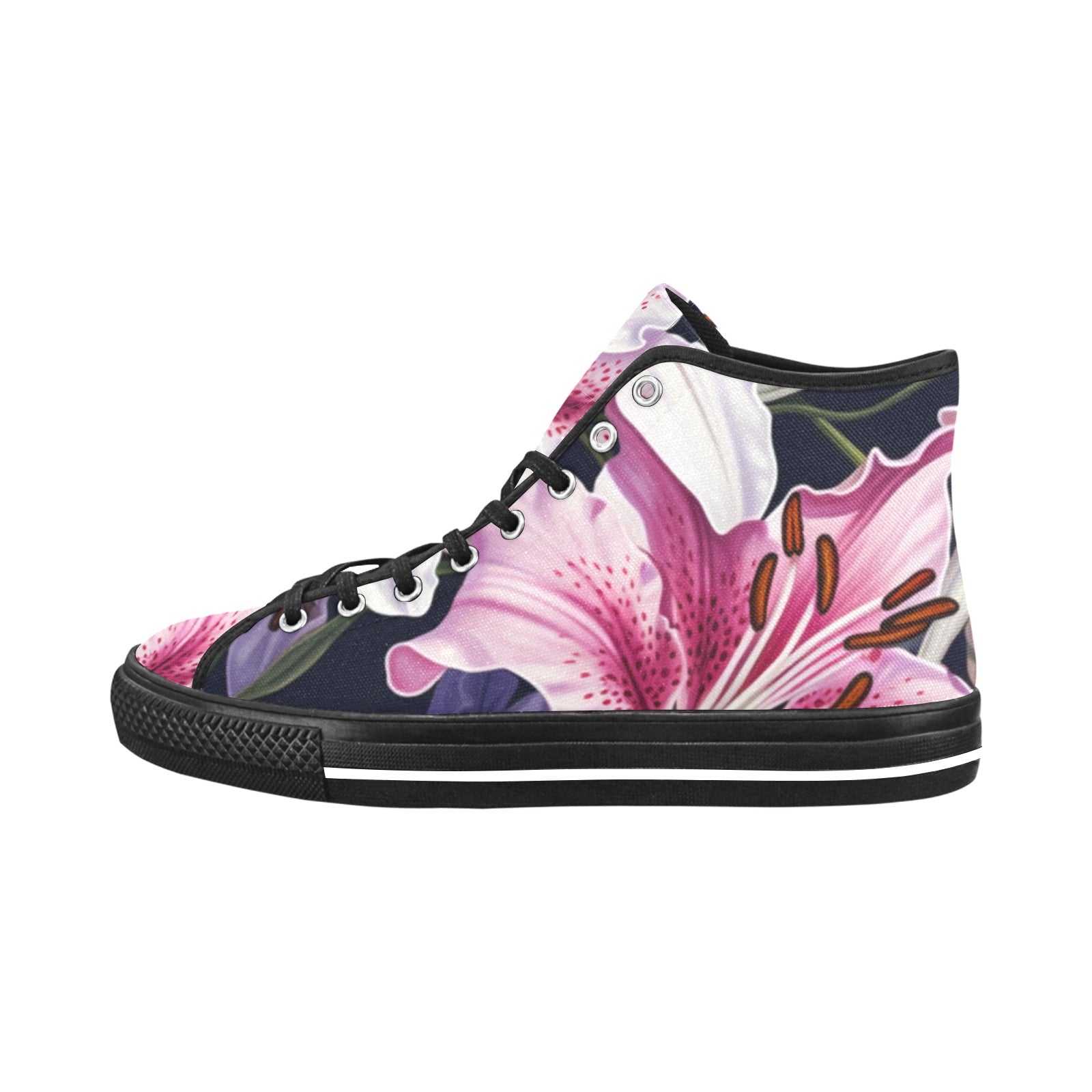 Pink Lily Blossom High-Top Sneakers - Cranberry Lake Design Co.  #