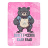 "Don't F*cking Care Bear" Fleece Blanket - Funny Gift for Grumpy Friends