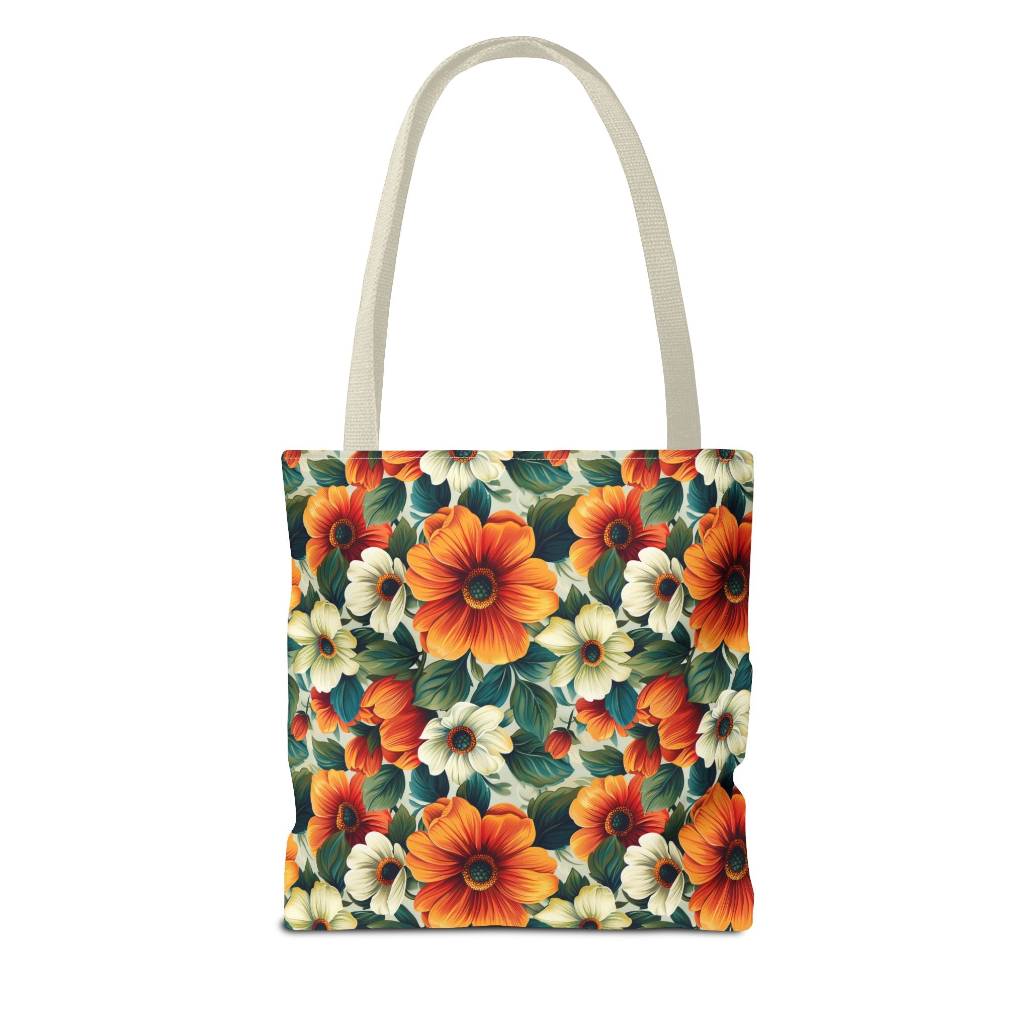 Orange & White Flower Summer Tote Bag