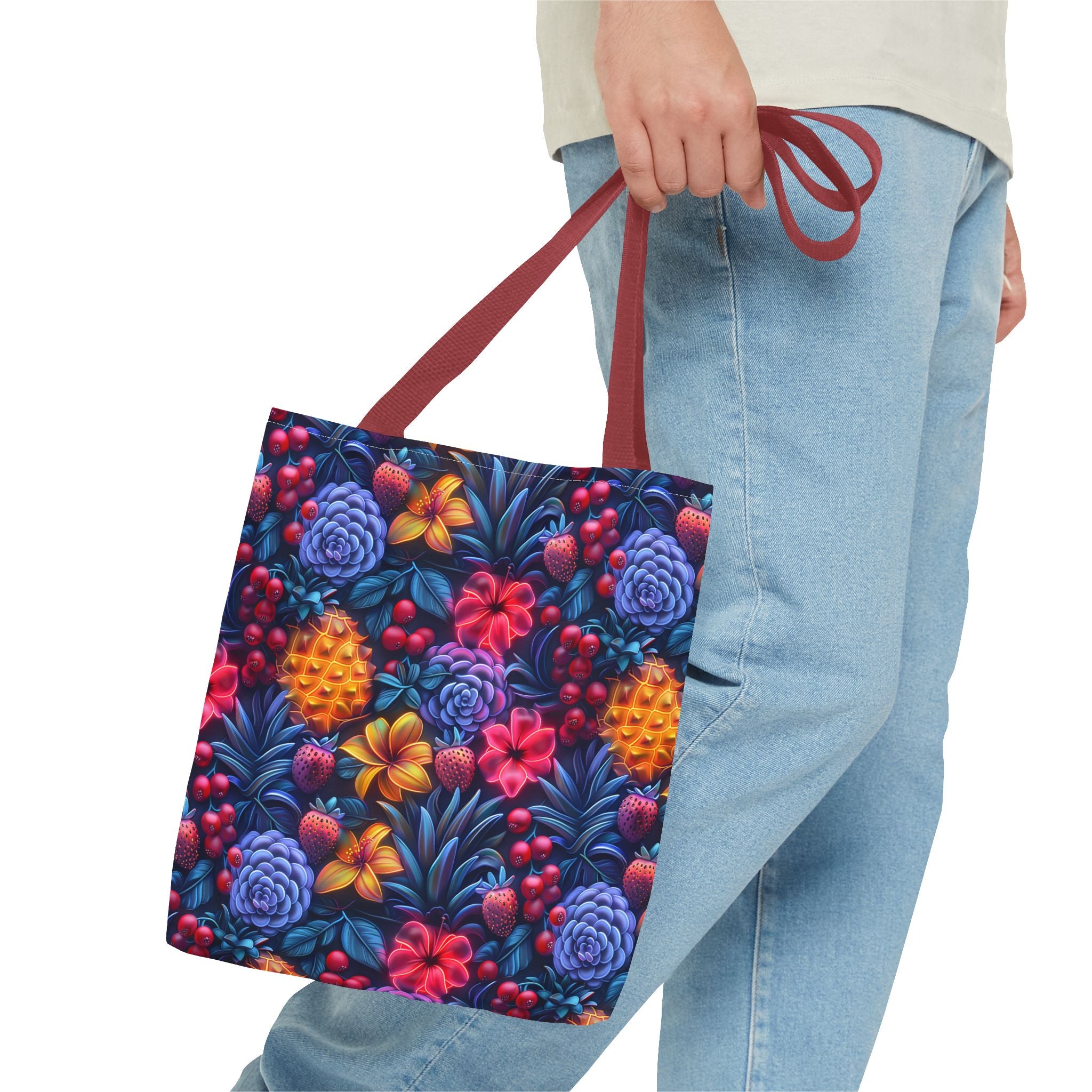 Colorful Fruit Print Back to School Tote Bag