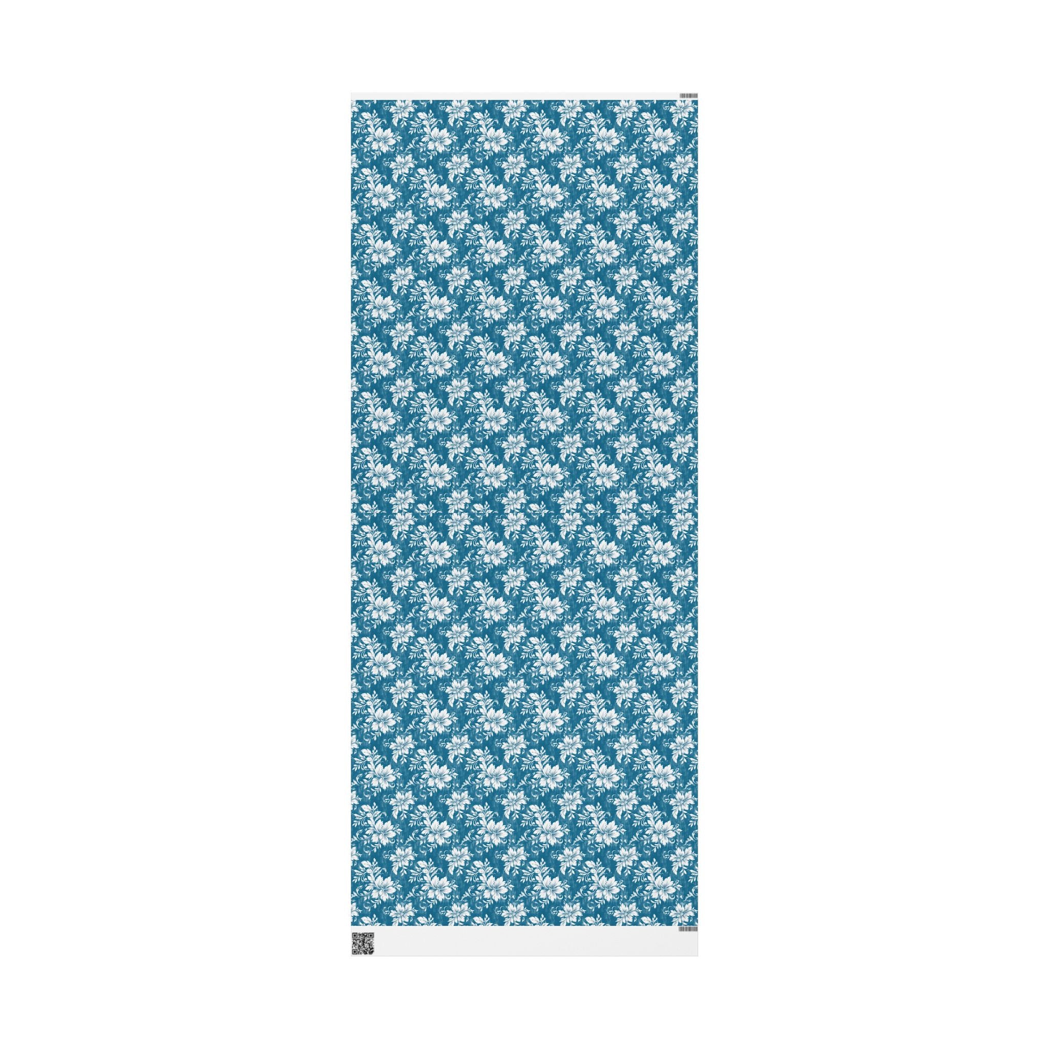 Rustic Blue and White Flower Wrapping paper