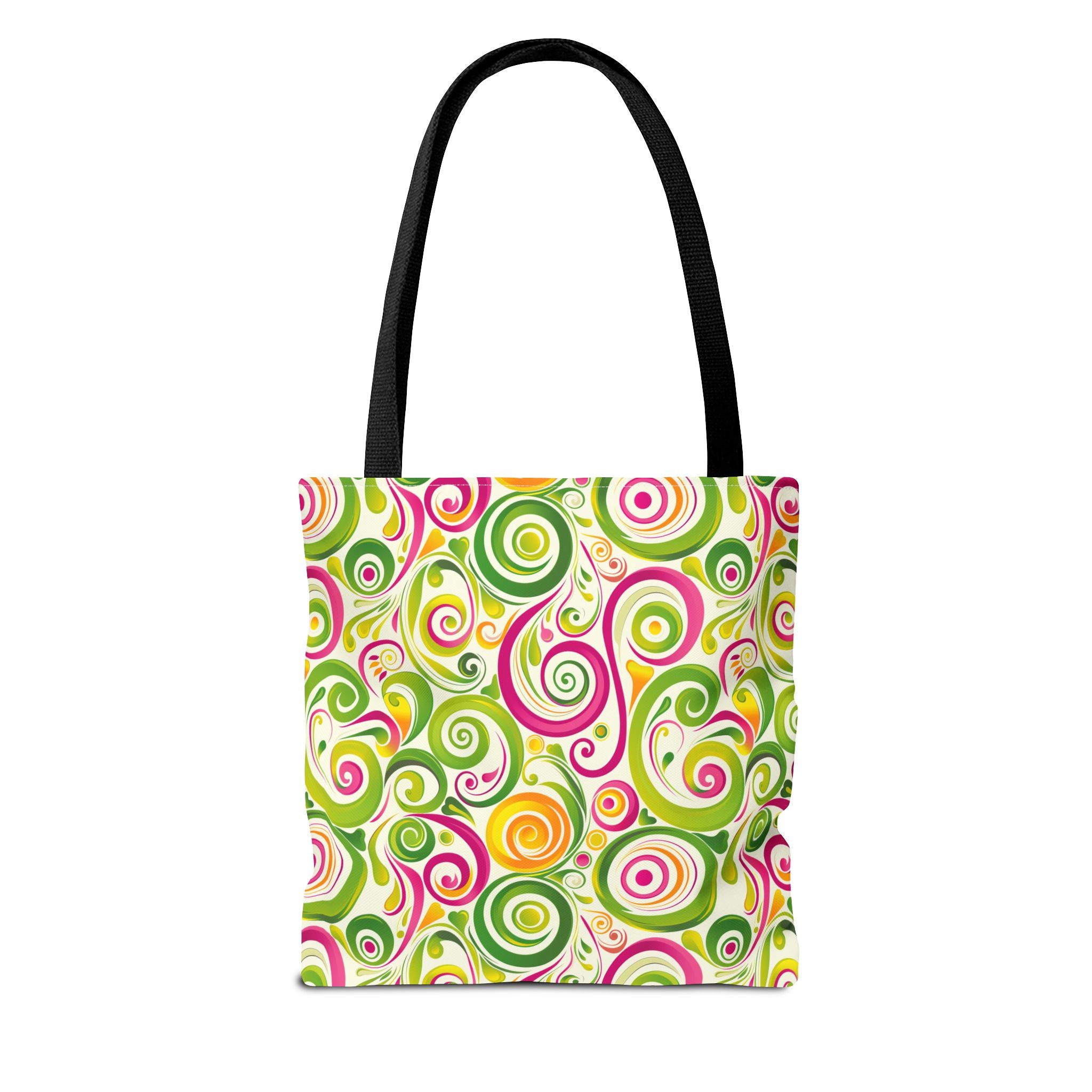 Swirly Pink Yellow Green Pattern Eccentric Tote Bag