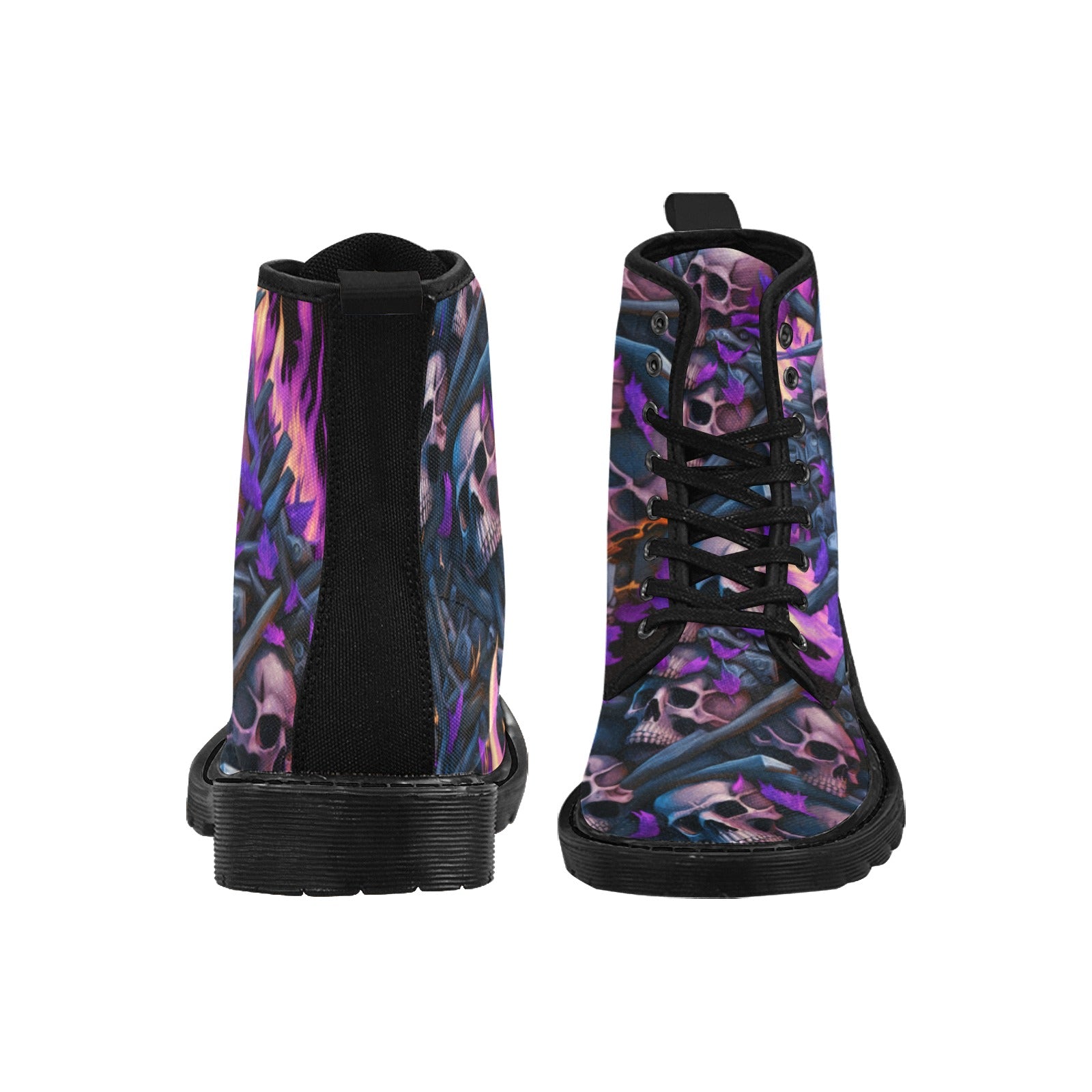 Pink Skull Bones Flame Boots for Women - Cranberry Lake Design Co.  #