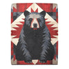 Quilted Look Black Bear Rustic Lodge Cranberry Lake Designs Ultra-Soft Micro Fleece Blanket 60" x 80"