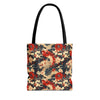 Red & White Dragon Pattern Tote Bag