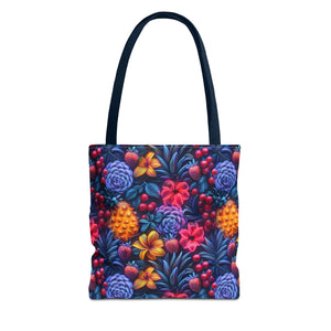 Colorful Fruit Print Back to School Tote Bag