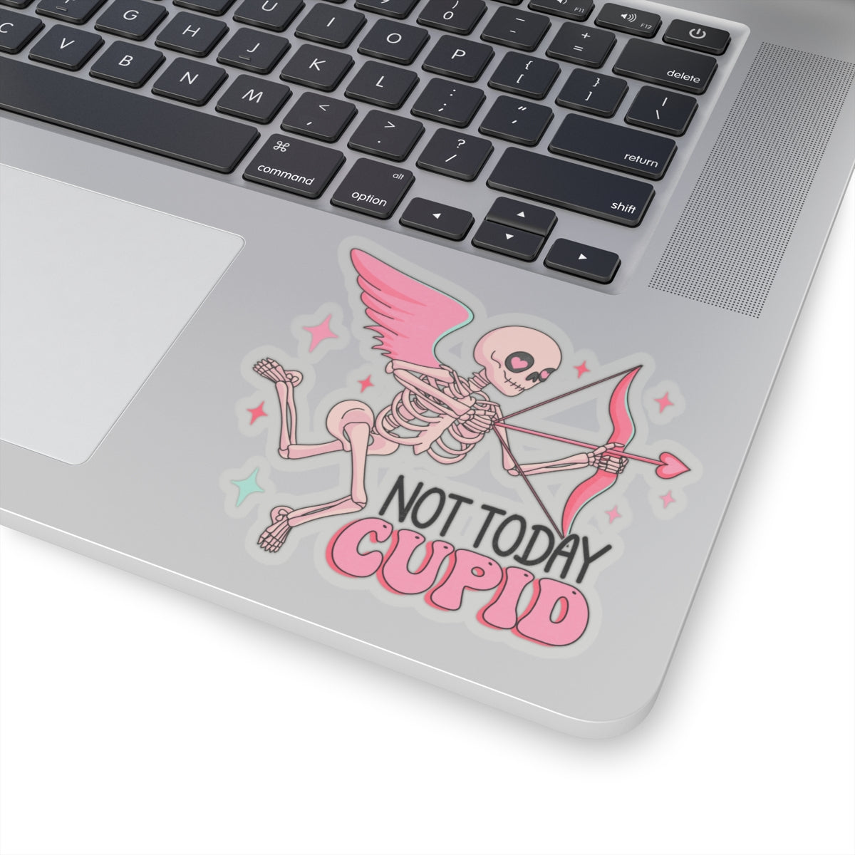 Not Today Cupid Skeleton Funny Anti Valentines Day Vinyl Sticker