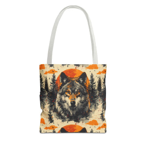 Wolf Rustic Lodge Tote Bag