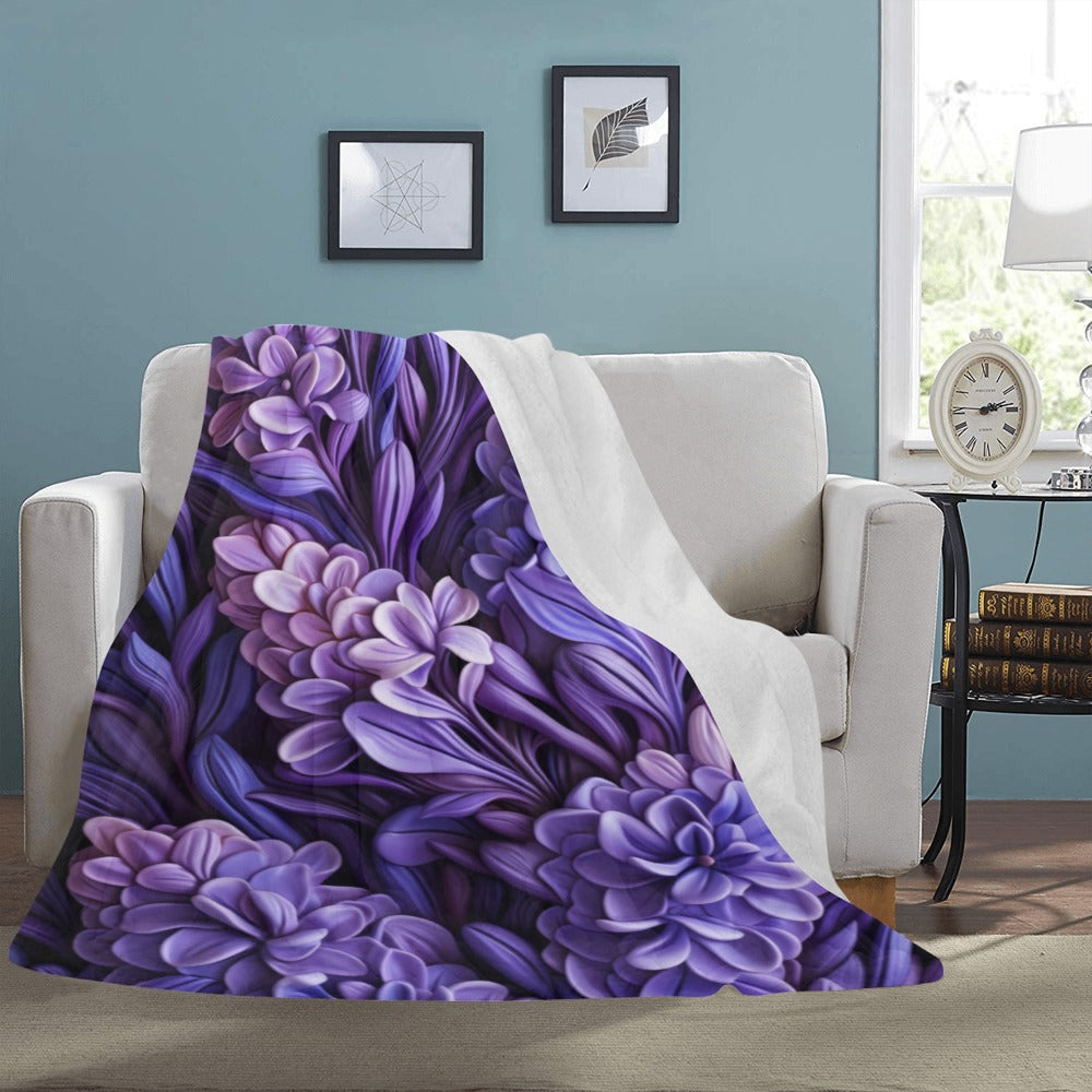 Cranberry Lake Designs Lavender Ultra-Soft Micro Fleece Blanket 60" x 80"