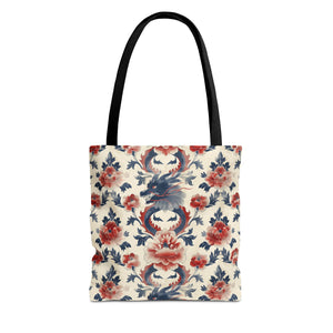 Red Blue Dragons Tote Bag