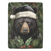 Wildlife Christmas Blanket - Black Bear in a Winter Wonderland